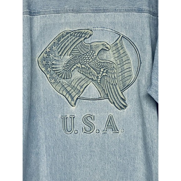 Vintage Embossed Eagle Authentic Prime Union Wear XXL U.S.A. Denim Shirt Jacket - Picture 3 of 11